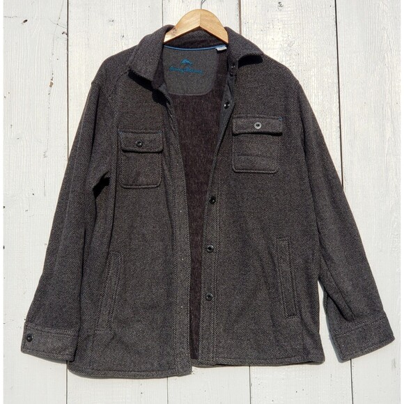 Tommy Bahama Jacket S Soft Heavier Weight Gray Button Up Long Sleeve PLEASE READ - Picture 2 of 9